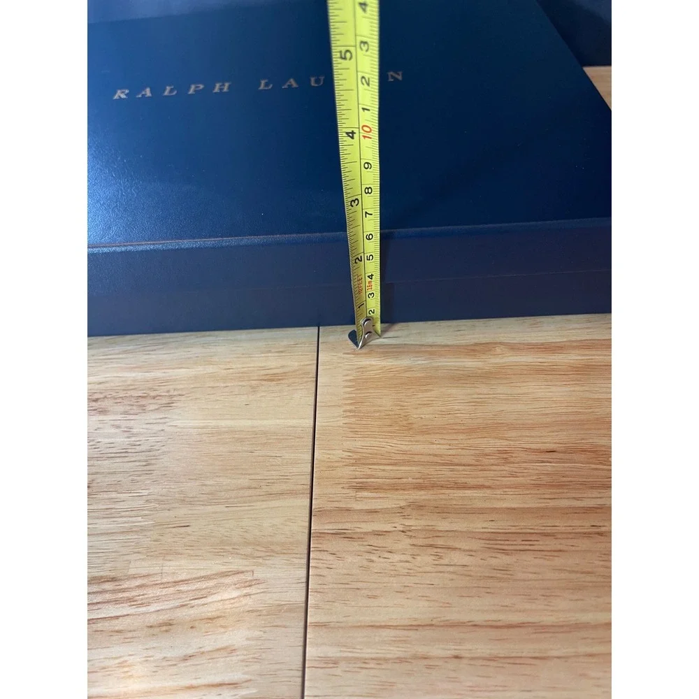 Ralph Lauren Navy Blue Gold Foil Logo Large Gift Box 14x11x2.5 Storage Packaging